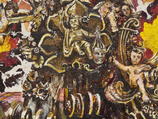 The suppression of the saint by ornament 5 - 2025 - oil and acrylic paint on naval plywood.