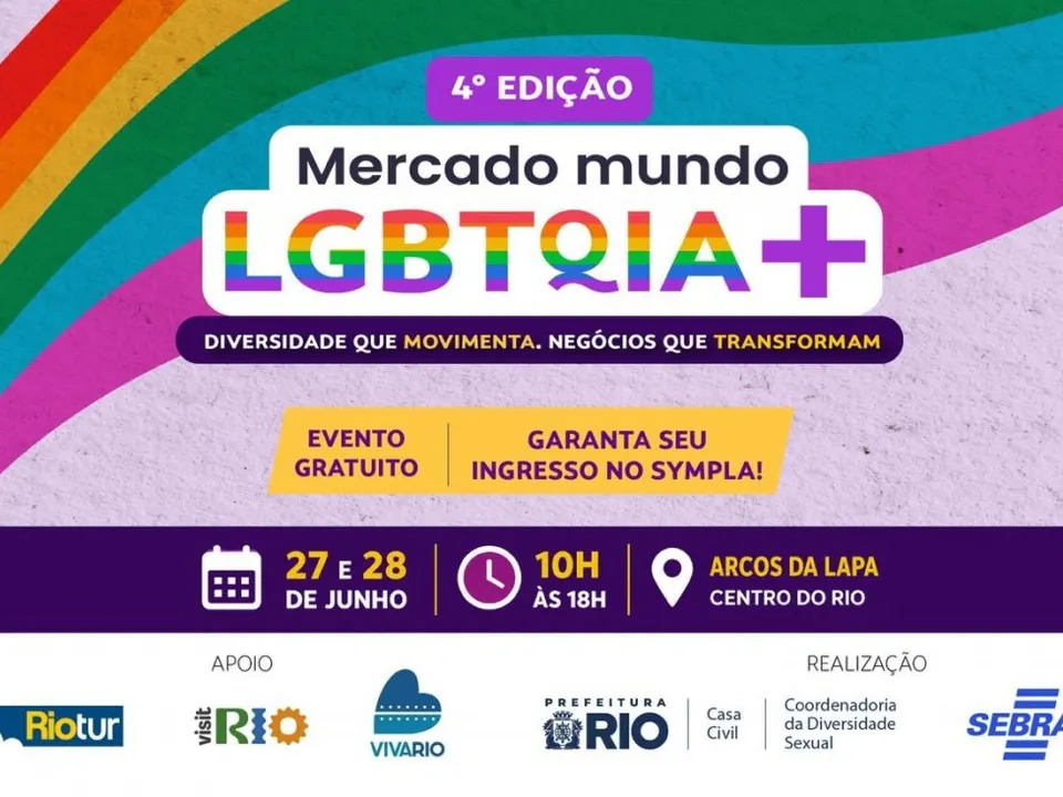 Mercado Mundo LGBTQIA+ chega à 4ª edição nos dias 27 e 28/06, nos Arcos da Lapa
